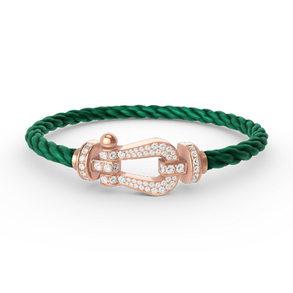 [⭐Glow]FORCE LARGE HORSESHOE FULL DIAMOND BRACELET ROSE GOLD