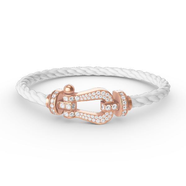 [⭐Glow]FORCE LARGE HORSESHOE FULL DIAMOND BRACELET ROSE GOLD
