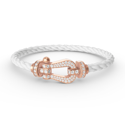 [⭐Glow]FORCE LARGE HORSESHOE FULL DIAMOND BRACELET ROSE GOLD