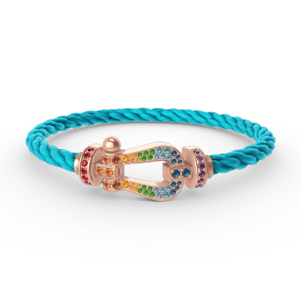 [⭐Glow]FORCE LARGE HORSESHOE  COLORED DIAMOND BRACELET ROSE GOLD