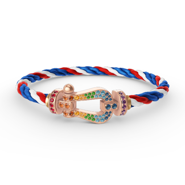 [⭐Glow]FORCE LARGE HORSESHOE  COLORED DIAMOND BRACELET ROSE GOLD