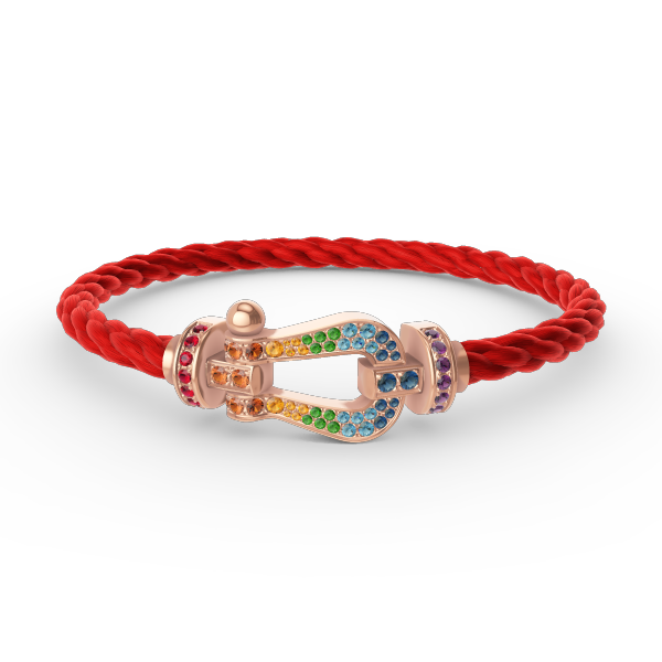 [⭐Glow]FORCE LARGE HORSESHOE  COLORED DIAMOND BRACELET ROSE GOLD