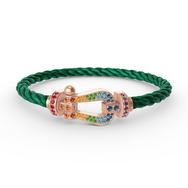 [⭐Glow]FORCE LARGE HORSESHOE  COLORED DIAMOND BRACELET ROSE GOLD