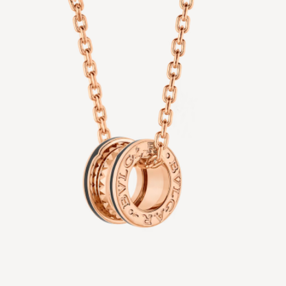 [⭐Glow]ZERO 1 ROCK PEDANT PINK GOLD BLACK NECKLACE
