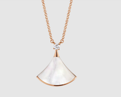 [⭐Glow]DREAM NECKLACE WHITE MOP PINK GOLD 1 DIAMOND