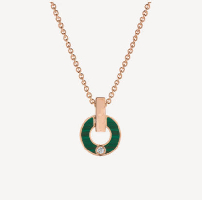 [⭐Glow]GARI NECKLACE PINK GOLD MALACHITE