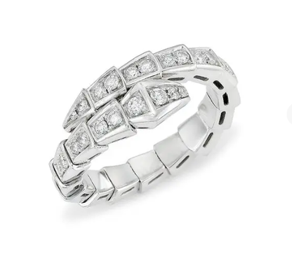 [⭐Glow]SERPENTI RING SILVER DIAMOND PAVED 4MM