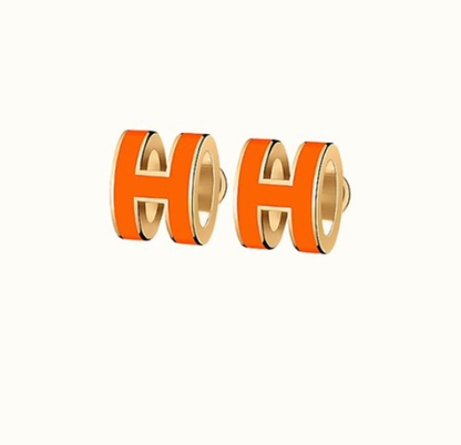 [⭐Glow]MINI POP H EARRINGS ORANGE