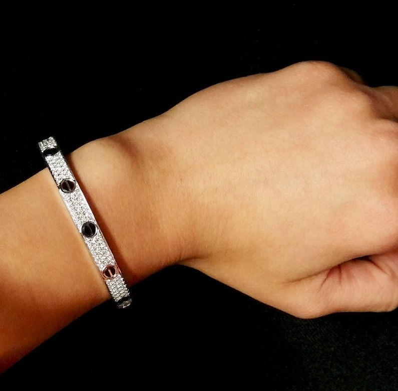 [⭐Glow]LOVE BRACELET 6.1MM DIAMOND-PAVED CERAMIC