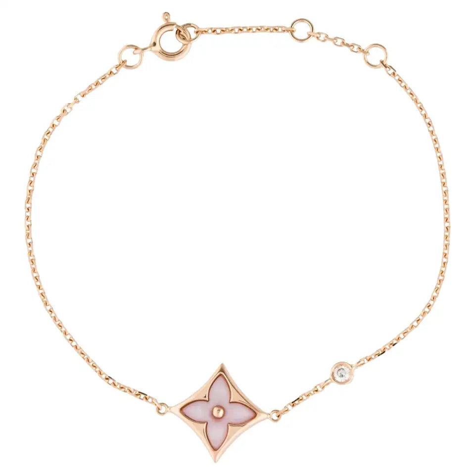 [⭐Glow]STAR 1 DIAMOND PINK GOLD BRACELET