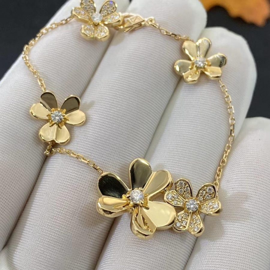 [⭐Glow]FRIVOLE GOLD 5 FLOWERS BRACELET