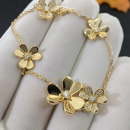 [⭐Glow]FRIVOLE GOLD 5 FLOWERS BRACELET