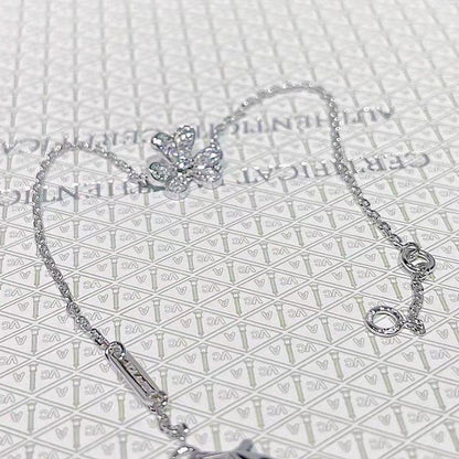 [⭐Glow]FRIVOLE SILVER FLOWER DIAMOND BRACELET