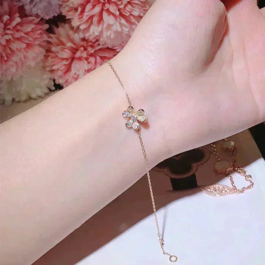 [⭐Glow]FRIVOLE GOLD FLOWER DIAMOND BRACELET