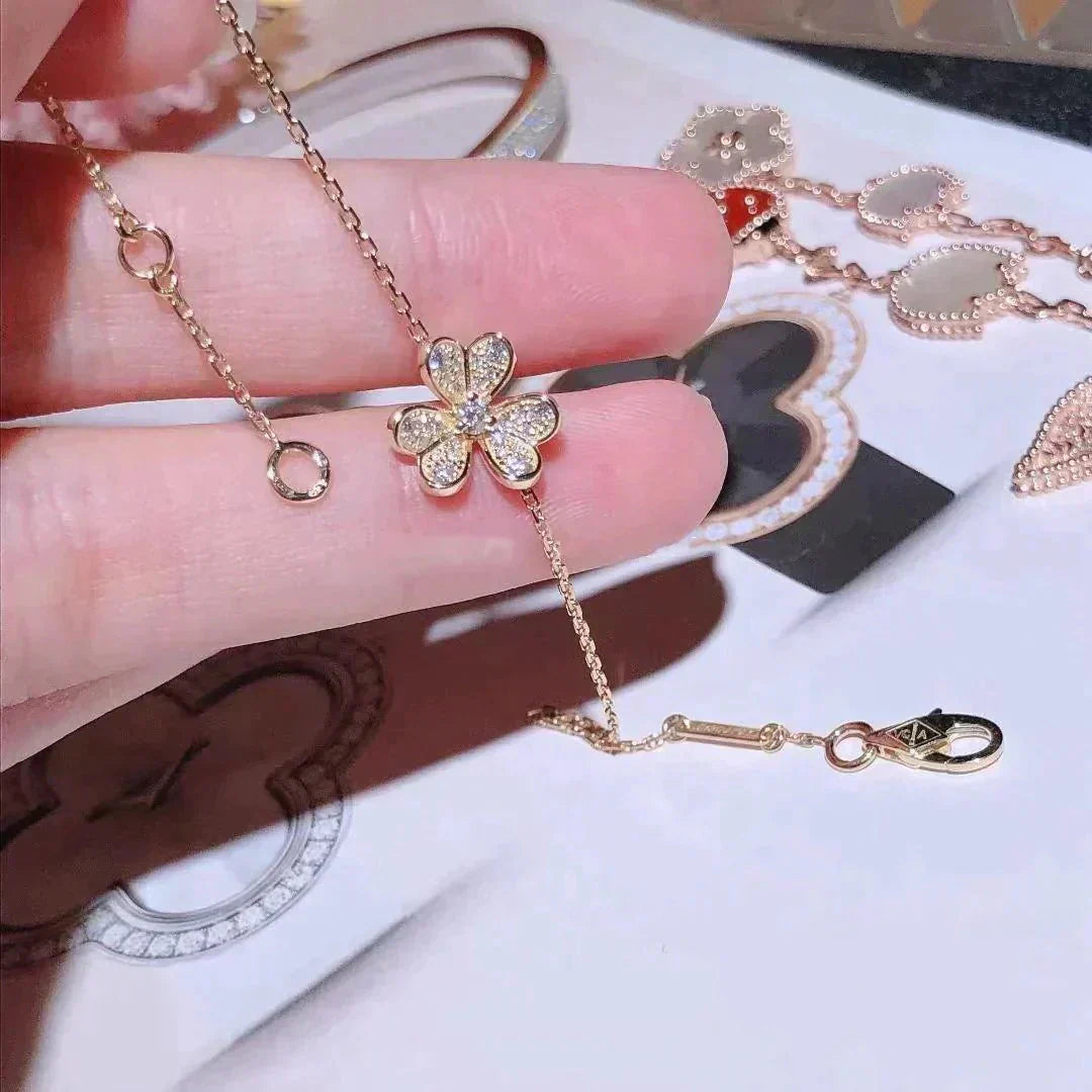 [⭐Glow]FRIVOLE GOLD FLOWER DIAMOND BRACELET
