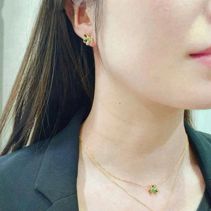 [⭐Glow]FRIVOLE  FLOWER MALACHITE EARRINGS