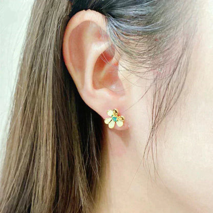 [⭐Glow]FRIVOLE  FLOWER MALACHITE EARRINGS