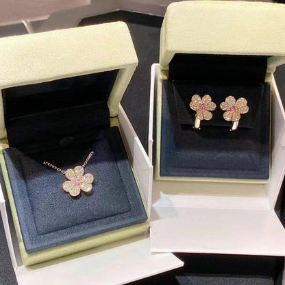 [⭐Glow]FRIVOLE PINK GOLD FLOWER DIAMOND EARRINGS