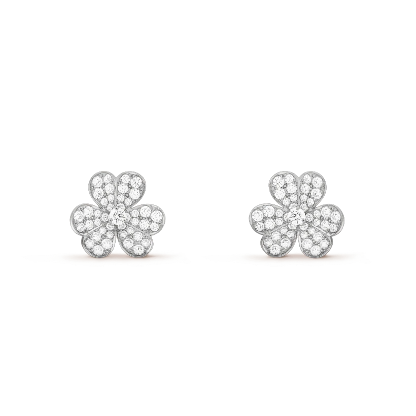 [⭐Glow]FRIVOLE SILVER FLOWER DIAMOND EARRINGS