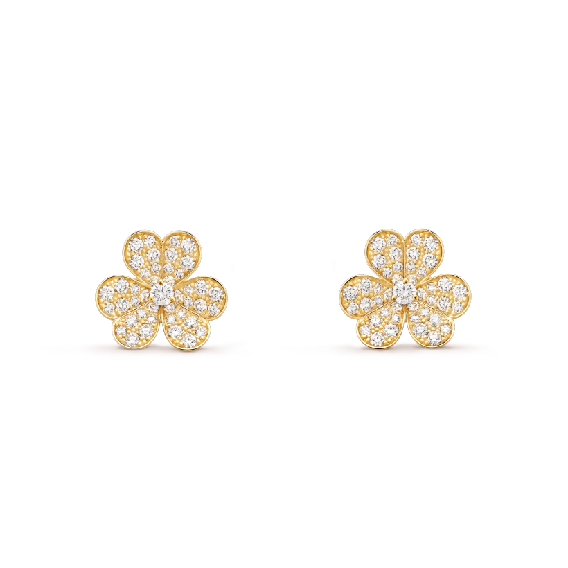 [⭐Glow]FRIVOLE GOLD FLOWER DIAMOND EARRINGS