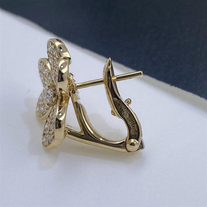 [⭐Glow]FRIVOLE GOLD FLOWER DIAMOND EARRINGS