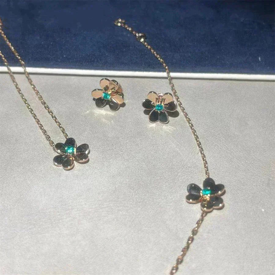 [⭐Glow]FRIVOLE  FLOWER MALACHITE EARRINGS
