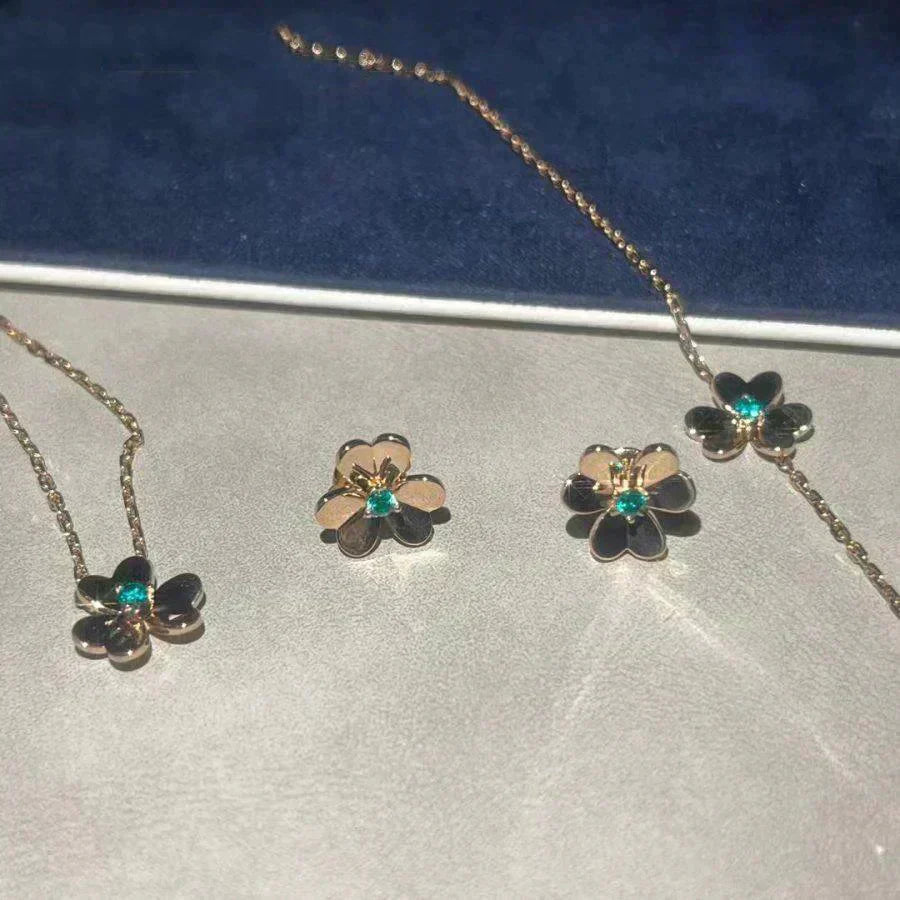 [⭐Glow]FRIVOLE  FLOWER MALACHITE EARRINGS
