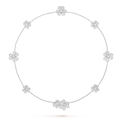 [⭐Glow]FRIVOLE SILVER 9 FLOWERS NECKLACE