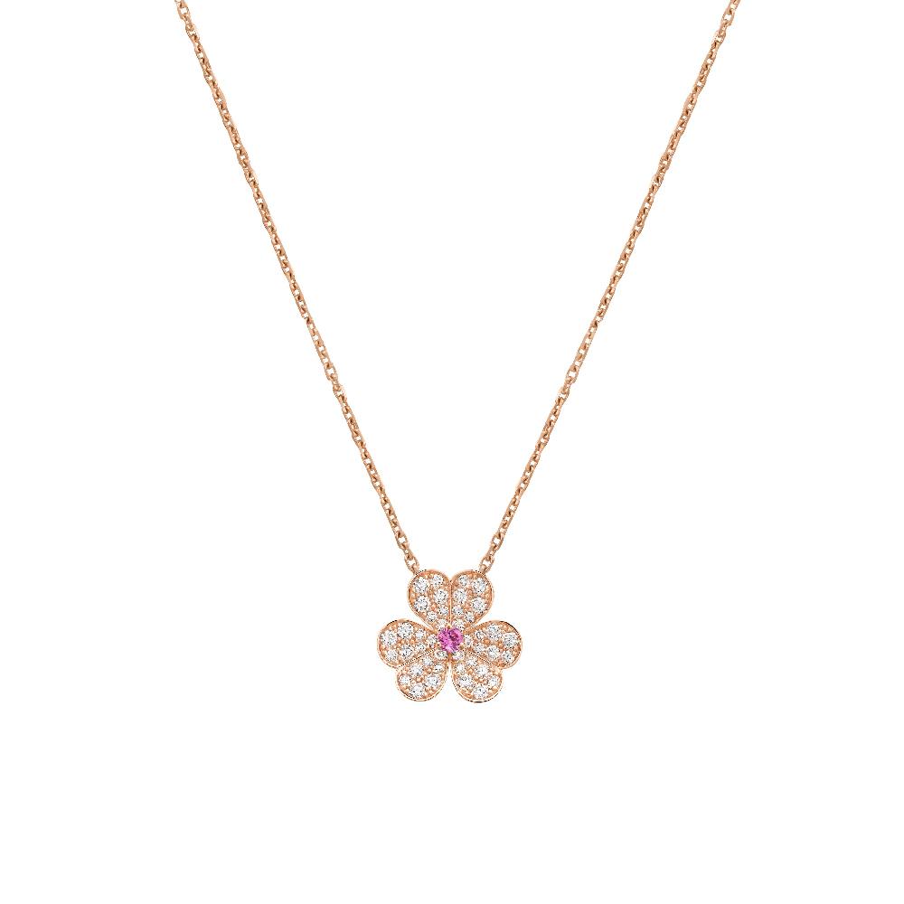 [⭐Glow]FRIVOLE ROSE GOLD FLOWER DIAMOND NECKLACE