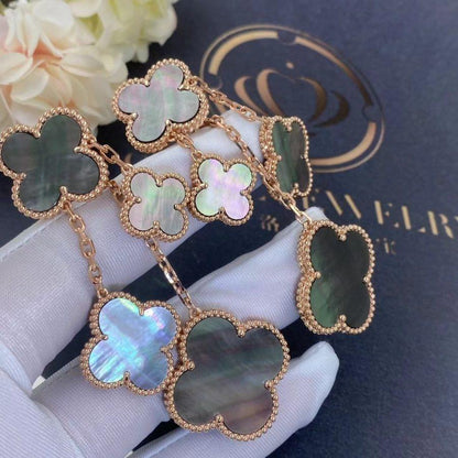 [⭐Glow]CLOVER EARRINGS DARK MOP 4 MOTIFS ROSE GOLD