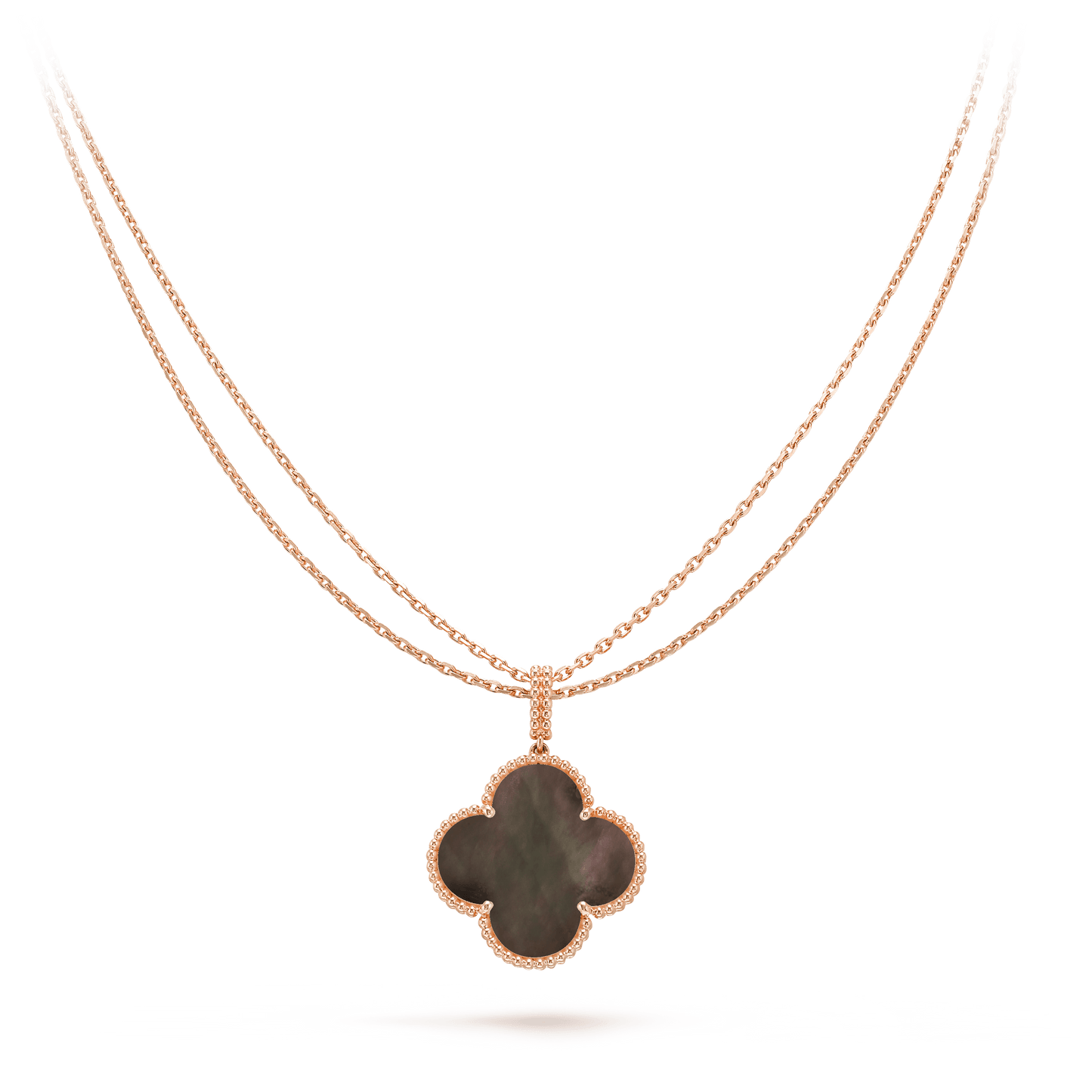 [⭐Glow]CLOVER 25MM GOLD DARK MOP BIG CLOVER NECKLACE