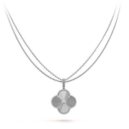 [⭐Glow]CLOVER 25MM SILVER BIG CLOVER NECKLACE