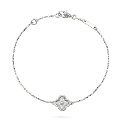 [⭐Glow]CLOVER  SINGLE FLOWER BRACELET SILVER