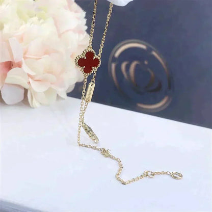 [⭐Glow]CLOVER  CARNELIAN SINGLE FLOWER BRACELET