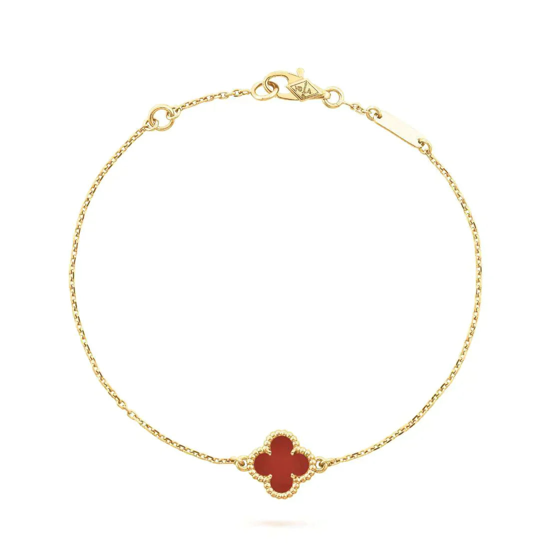 [⭐Glow]CLOVER  CARNELIAN SINGLE FLOWER BRACELET