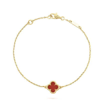 [⭐Glow]CLOVER  CARNELIAN SINGLE FLOWER BRACELET