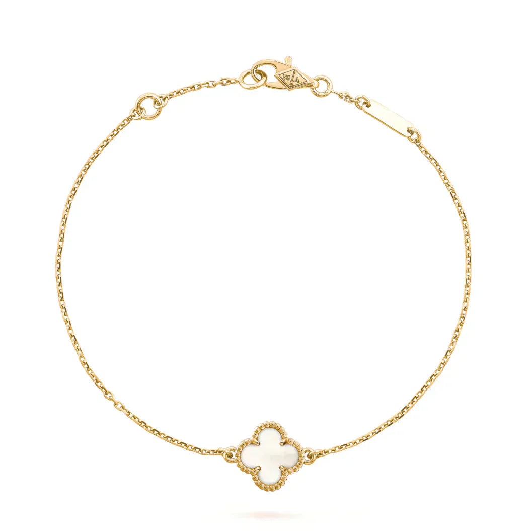 [⭐Glow]CLOVER WHITE MOP SINGLE FLOWER BRACELET