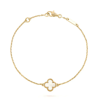 [⭐Glow]CLOVER WHITE MOP SINGLE FLOWER BRACELET