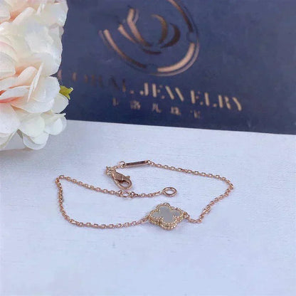 [⭐Glow]CLOVER WHITE MOP SINGLE FLOWER BRACELET