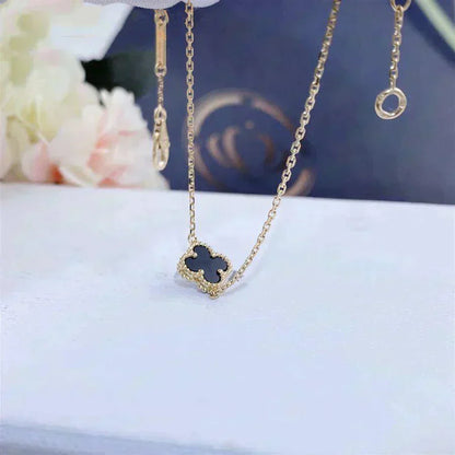 [⭐Glow]CLOVER ONYX SINGLE FLOWER BRACELET