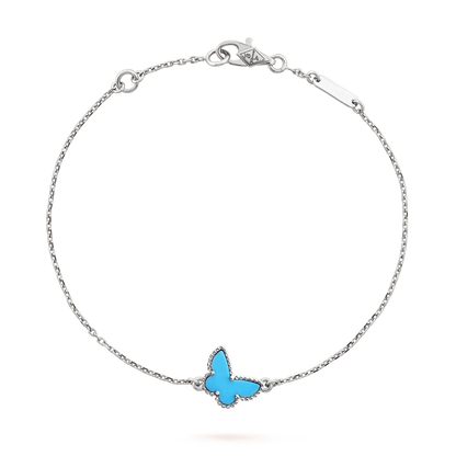 [⭐Glow]BUTTERFLY TURQUOISE BUTTERFLY BRACELET SILVER