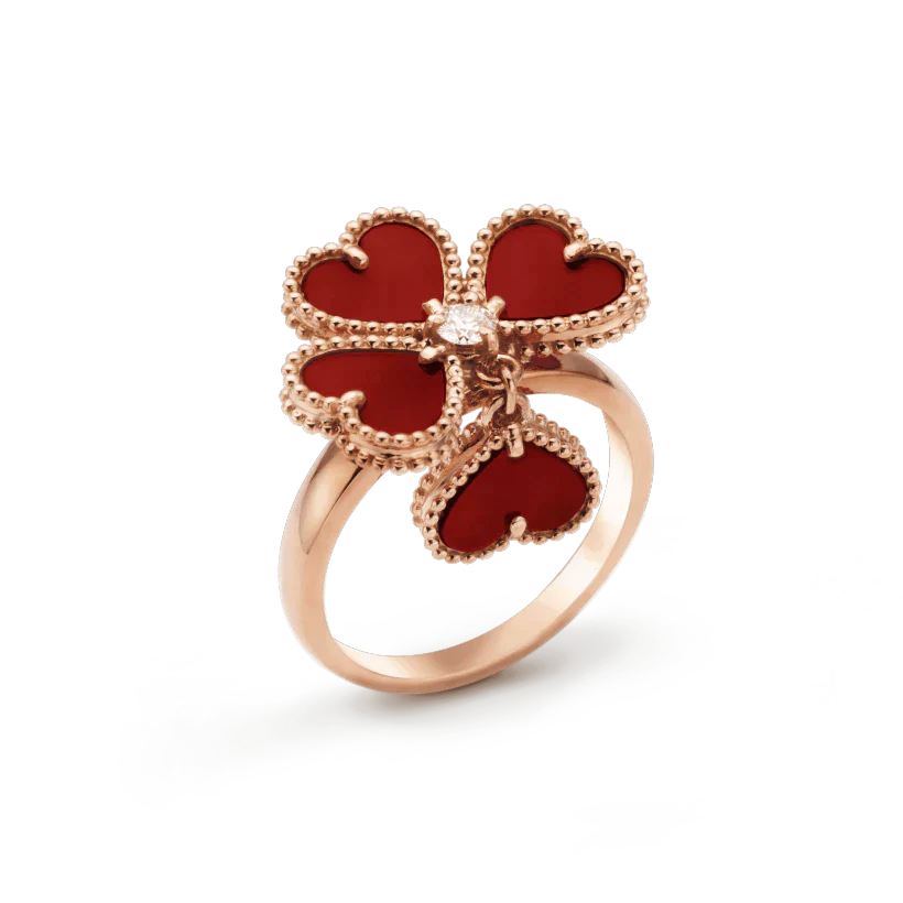 [⭐Glow]SWEET CLOVER CARNELIAN RING
