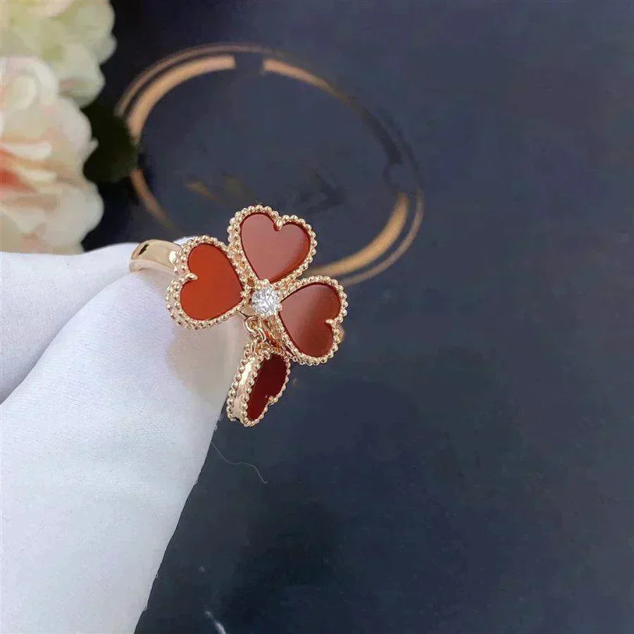 [⭐Glow]SWEET CLOVER CARNELIAN RING