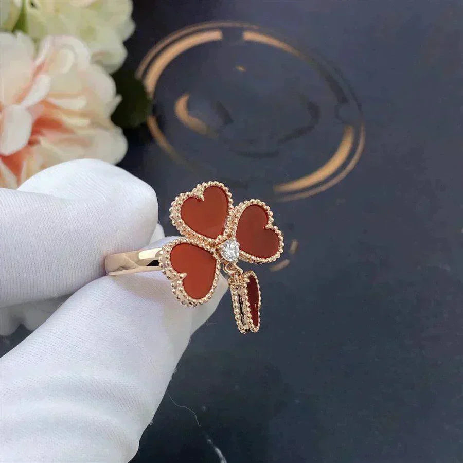 [⭐Glow]SWEET CLOVER CARNELIAN RING