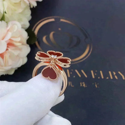 [⭐Glow]SWEET CLOVER CARNELIAN RING