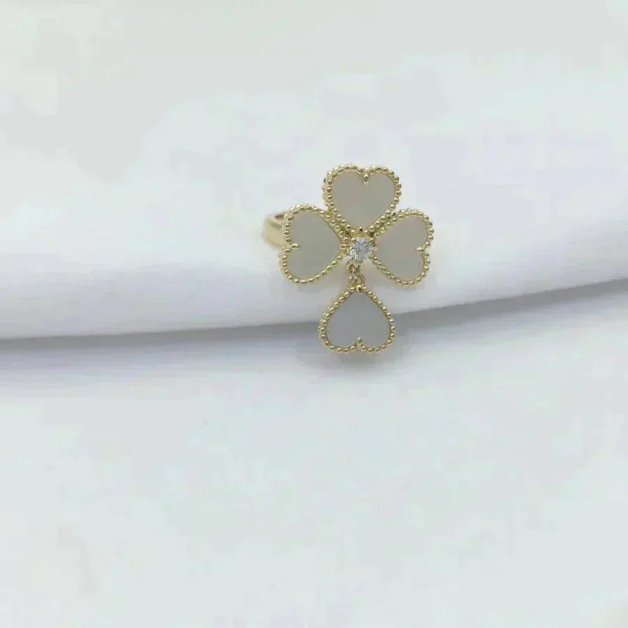 [⭐Glow]SWEET CLOVER WHITE MOP RING