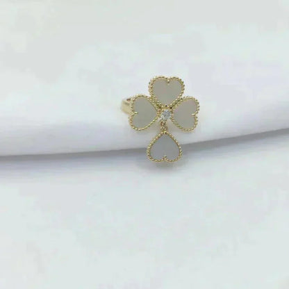 [⭐Glow]SWEET CLOVER WHITE MOP RING