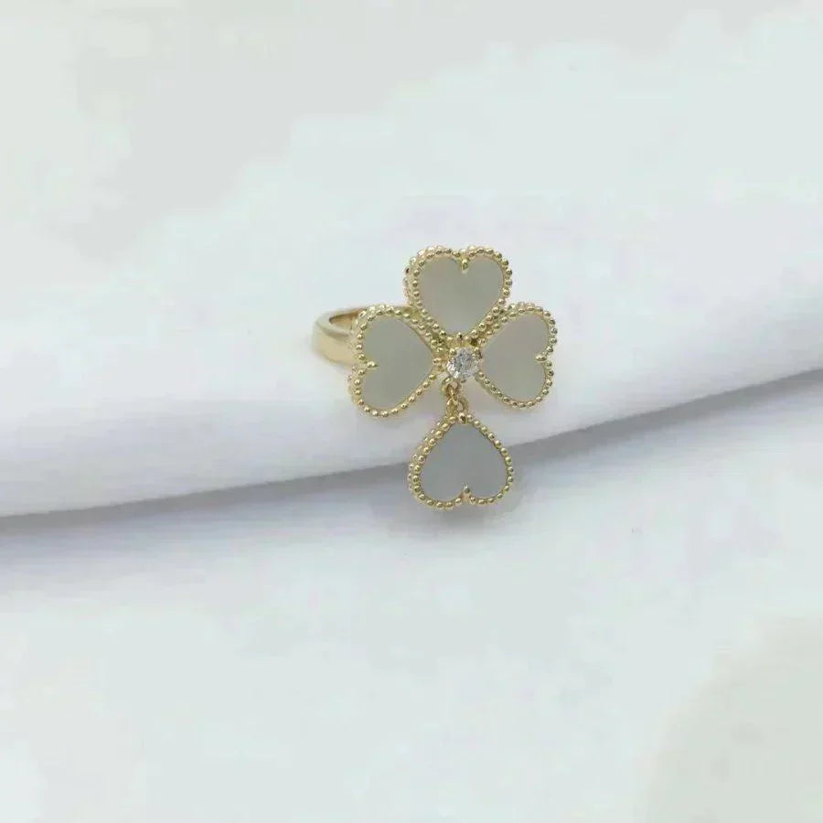 [⭐Glow]SWEET CLOVER WHITE MOP RING