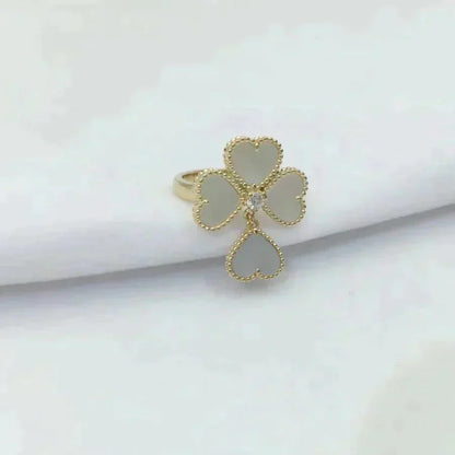 [⭐Glow]SWEET CLOVER WHITE MOP RING