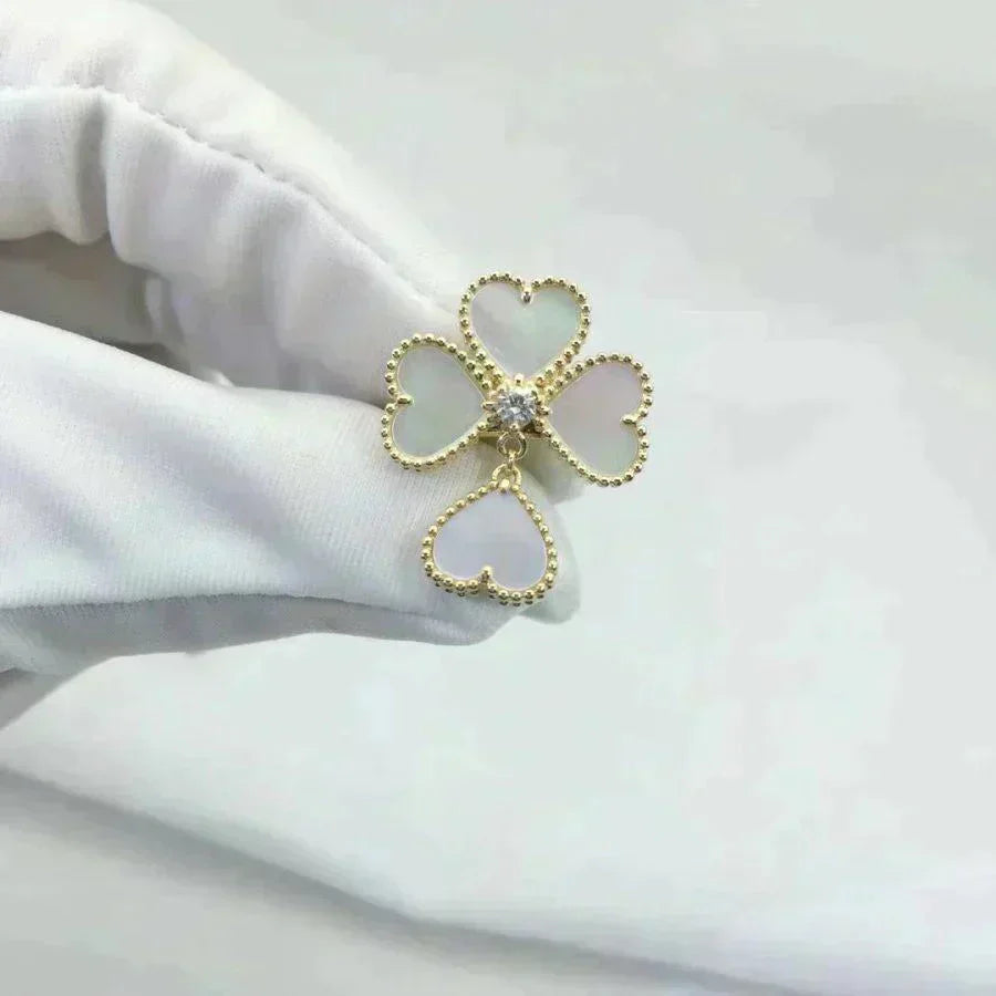[⭐Glow]SWEET CLOVER WHITE MOP RING